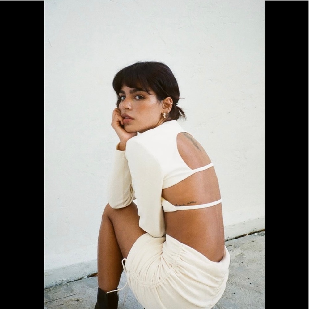 Oyster white skirt and top set